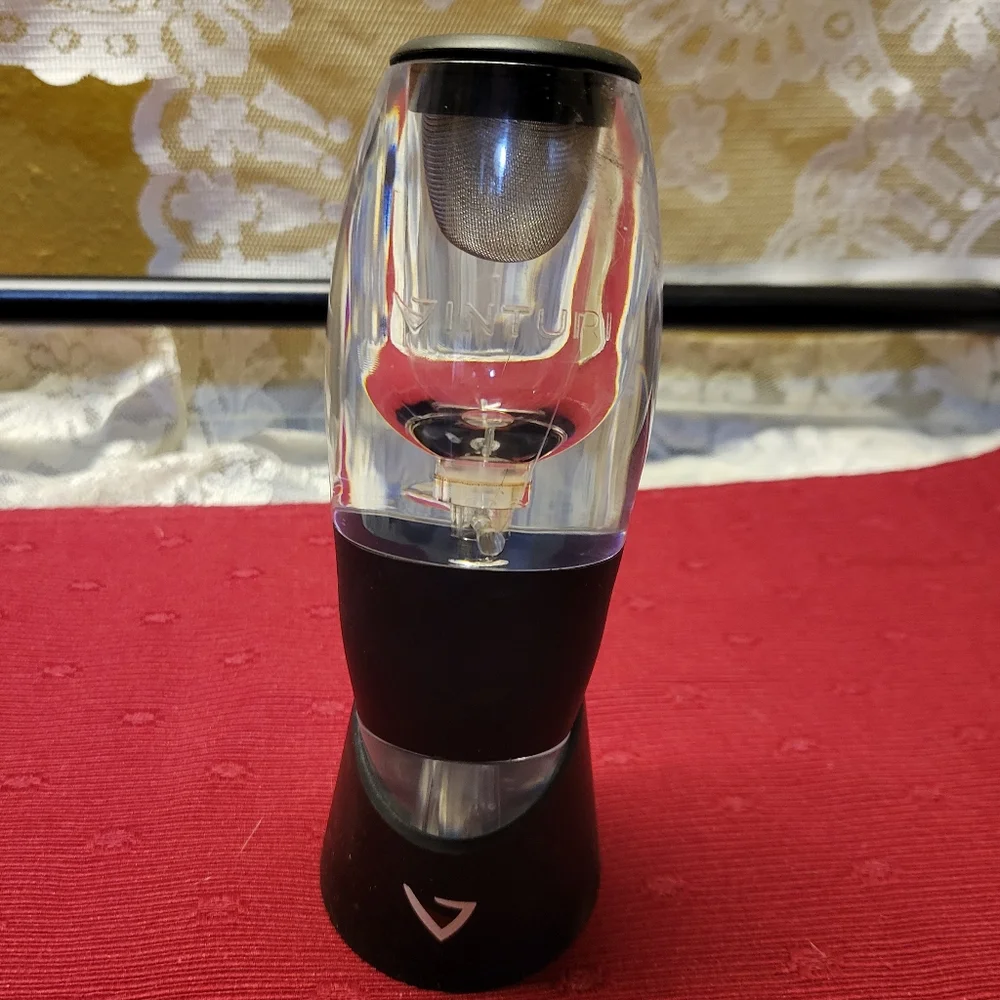 Vinturi Bar Essential Red Wine Clear Aerator Filter & No Drip Base/Stand Black